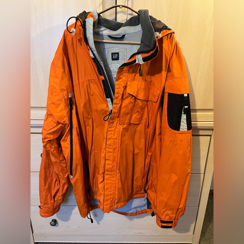 Men’s GAP orange and grey hooded jacket - XXL